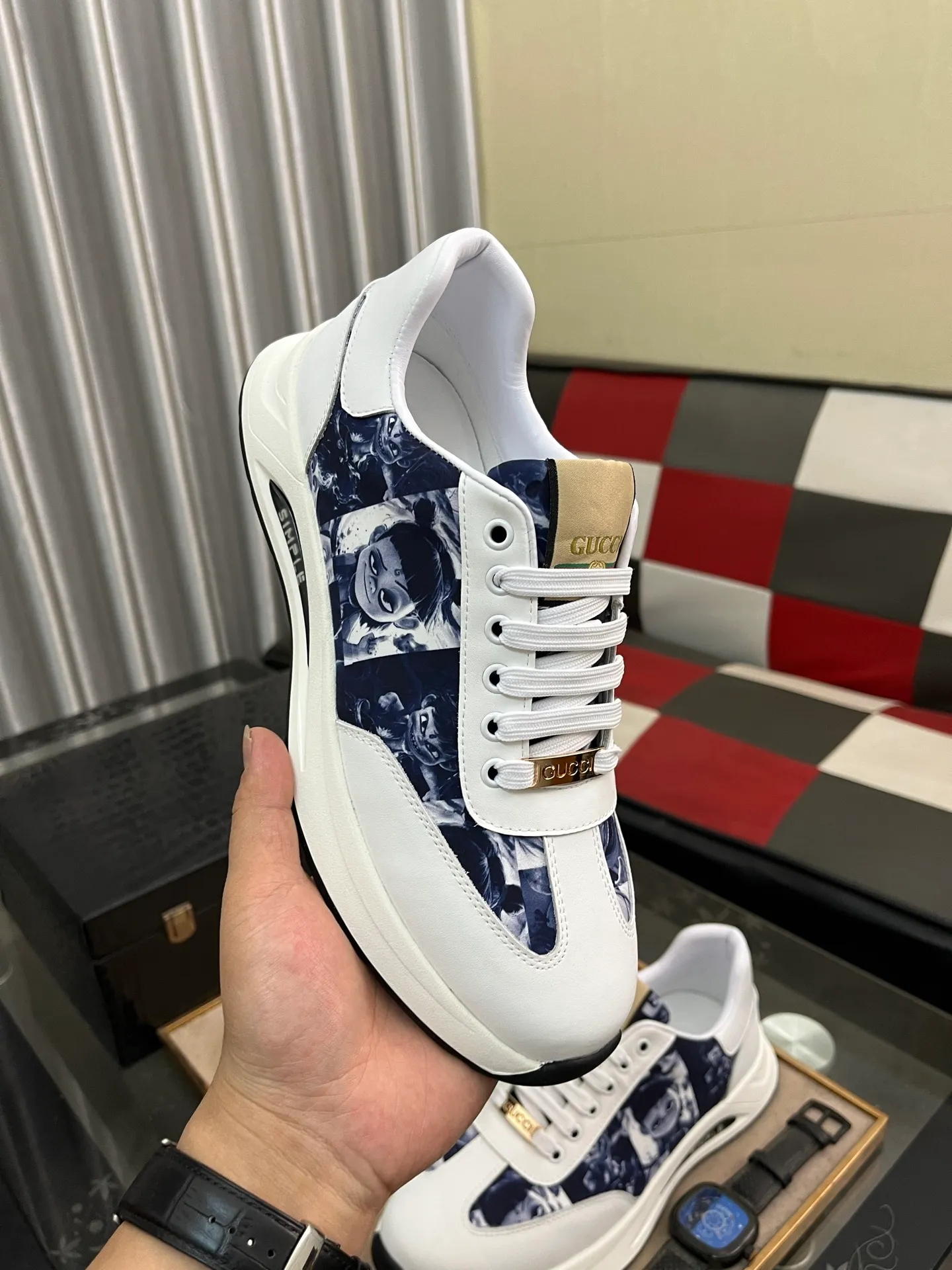 Men's shoes 💰420⌚️⌚️[GUCCI] The latest trendy men's casual shoes, the fabric is made of embossed cowhide imported from Italy, comfortable sheepskin lining + feet, the original outsole is wear-resistant and non-slip, high-level version, exquisite workmanship. Code number: 38-442️⃣Colors available